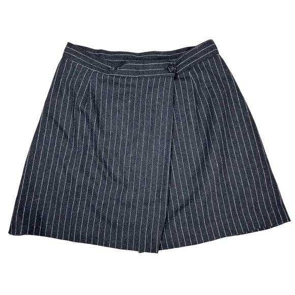 Italian Vintage wool pinstripe mini skirt size 30" - Picture 1 of 4